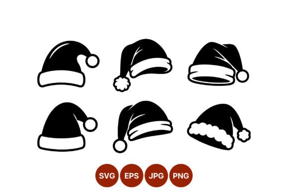 Black White Santa Hat Icons: Essential Illustrations
