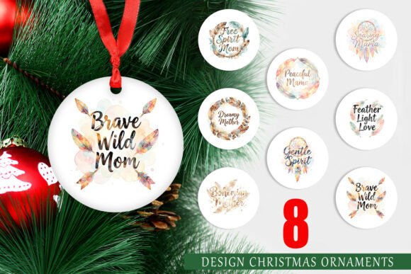 Boho Mother Quotes Ornament PNG Bundle Illustrations