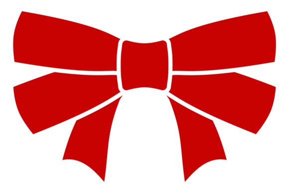 Elegant Butterfly Bow: Red Satin Illustrations