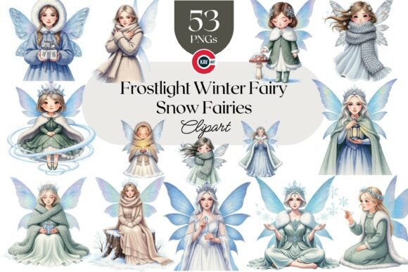 Frostlight Winter Fairy Snow Fairies PNG Illustrations