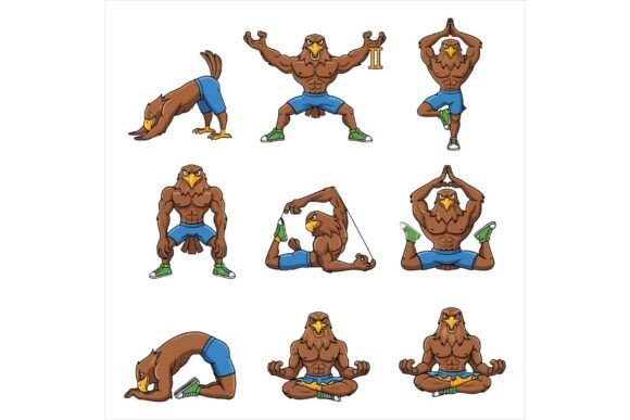 Monkey Yoga Illustrations for Blog Graphics