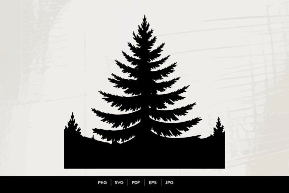 Pine Tree Forest Silhouette SVG Illustrations