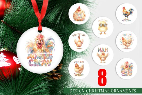 Quirky Funny Chicken Quote Ornament PNG Review