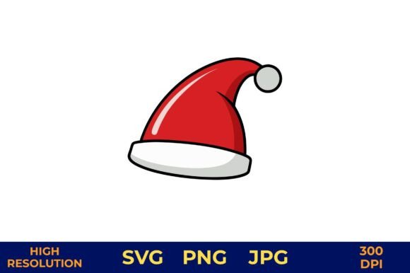 Red Santa Hat Vector Clipart Design Review