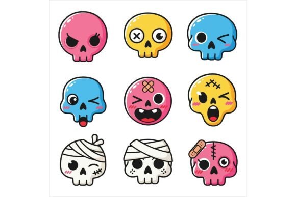 Review: Freebie Collection of Cartoon Skulls Set for Sellers