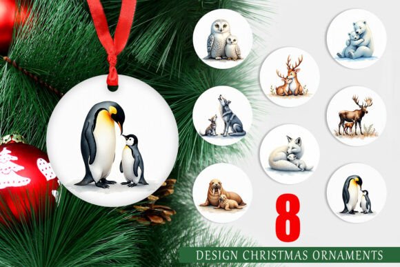 Review: Watercolor Arctic Animal Ornament PNG for Stitchers