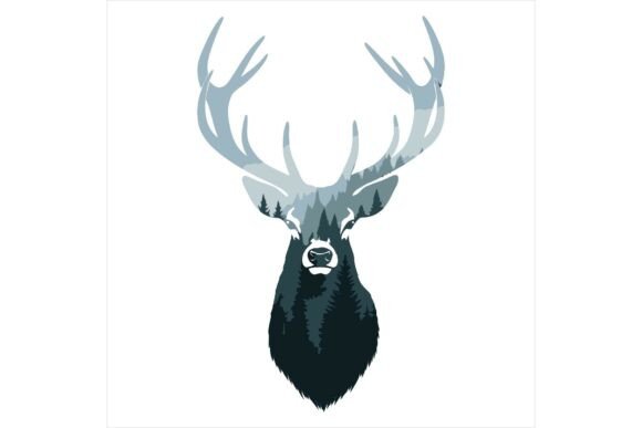 Reviewing Deer Head with Large Antlers Illustrations