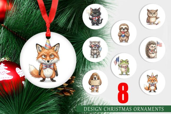 Sarcastic Patriotic Animal Ornament: Illustrations for Bold Brands