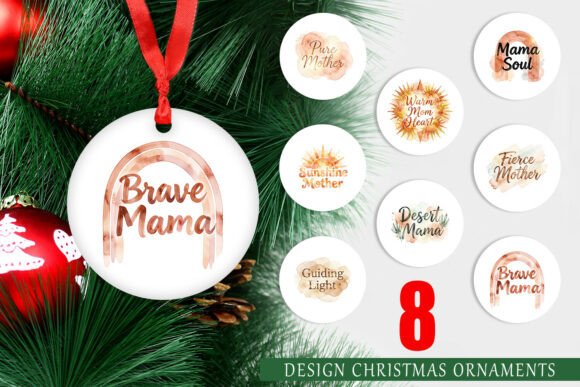 Terracotta Boho Mom Quote Ornament PNG Review