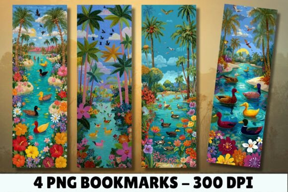 Tropical Duck Bookmark: Fresh Illustrations
