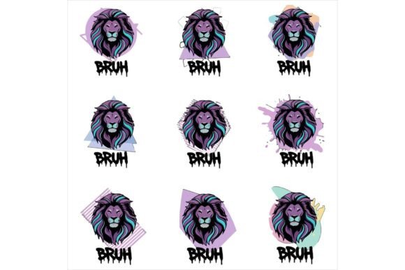 Vibrant Lion Logos: Bold Illustrations for Crafters