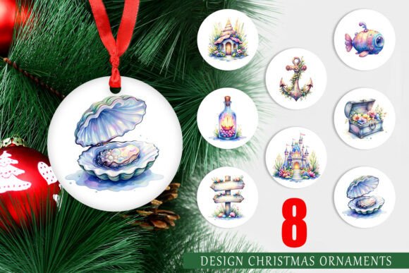 Watercolor Boho Ocean Nursery Ornament Illustrations