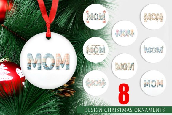 Watercolor Nautical MOM Ornament PNG Review