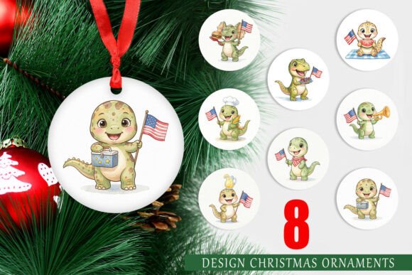 Watercolor Picnic BBQ Dinosaur Ornament: Illustrations Review