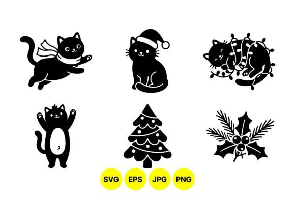 Winter Cat Holiday SVG Designs: Illustrations Review