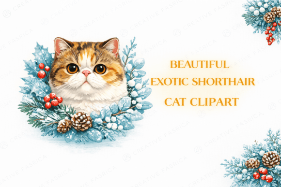 Winter Exotic Shorthair Cat Clipart Review